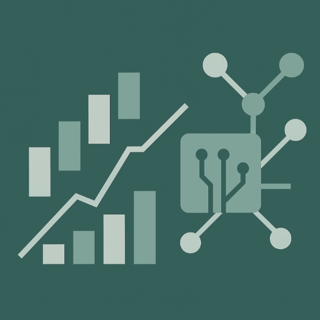 Abstract visualization of AI and financial data